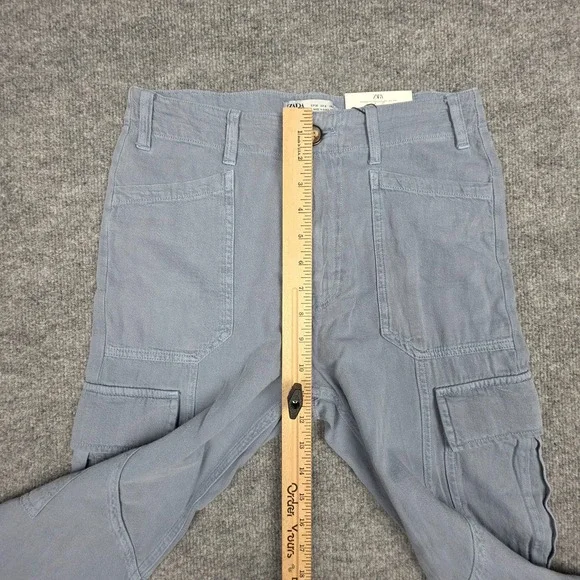Zara The Baggy Cargo Pant Women's 32 (USA 0) Gray-Blue Balloon Leg Mid Rise NWT - Picture 12 of 15